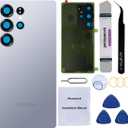 Rear Back Glass Replacement for Samsung Galaxy S25 Ultra 6.9-inches with Reparing Toolkit(Titanium Silverblue)
