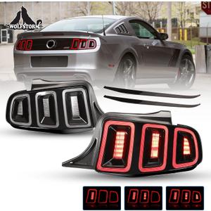WOLFSTORM LED Tail Light for 2010-2014 Ford Mustang with Sequential Turn Signal Function Design,Daytime Running Light,2010-2014 Ford Mustang LED Tail Lamp Replacement Assembly,1 Pair