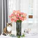 Flower Vase, Non-breakable Vases, 5" W x 8" H, Acrylic Grey Vase, Aesthetic Room Decor Cylindrical Modern Flower Vases for Table Centerpiece, Home Decor, Women Floral Arrangement Gift