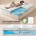 Bedsure 2-in-1 Mattress Topper, 5 Inch King Size Memory Foam Mattress Topper, 3 Inch Memory Foam + 2 Inch Viscose Made from Bamboo Mattress Topper Pad, Flippable Memory Foam with Dual Comfort, White