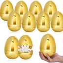 8 PCS Jumbo Gold Plastic Easter Eggs, 6 Inch Giant Metallic Golden Easter Eggs Fillable Large Empty Egg for Easter Hunt Basket Stuffers Fillers Classroom Prize Supplies