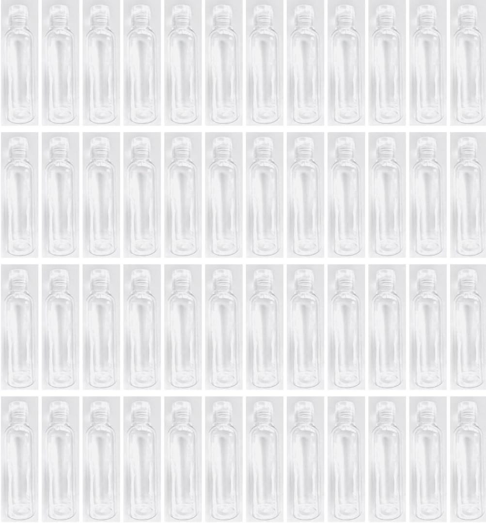 4oz Clear Empty Travel Bottles with Clear Flip Cap 120ml - 48 pack