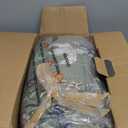 CASAAGUSTO Queen Comforter Set, 7 PCS Green Butterfly Floral Comforter Set with Flowers Leaves Pattern, Soft Seersucker Design All Season Queen Size Bedding Set(90"X90")