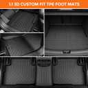 Floor Mats for Kia Sportage Hybrid 2023-2025 (for HEV,Not for PHEV or Fuel) | Custom Fit Heavy Duty TPE All Weather Protection, Waterproof Non-Slip Black (Two-Row Floor Mats & Cargo Liner)