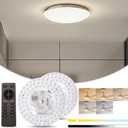 Bonlux Ceiling Fan LED Light Replacement, 6.69 inch 36W 5CCT Dimmable LED Light Kit with Remote, Retrofit Kit for Flush Mounts, 2-Pack