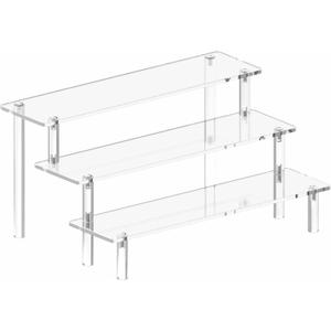 Acrylic Display Stand Risers, 3 Tier Perfume Stand Organizer, Clear Cupcake Stand Holder, Large Shelf Risers for Figures, Display Shelf for Collectibles, Dessert Shelves for Decoration and Organizer (1pack Large 11.8in)