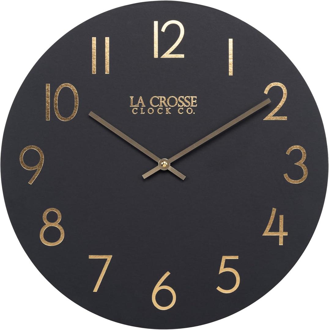 La Crosse Clock 404-3841C 15.75-inch NYX MDF Analog Quartz Wall Clock