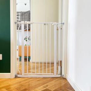 BalanceFrom Walk-Thru Safety Gate for Baby and Pets, Child Proof Fence for Doorways, Stairways, Hallways, 29.1" to 33.8" Opening, 30" Height, White