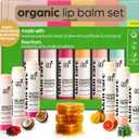 ArtNaturals Organic Beeswax Lip Balm Gift Set - Assorted Flavors with Aloe, Coconut & Jojoba Oils