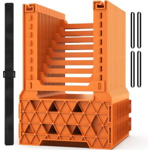 WELLUCK RV Sewer Hose Support 10FT, Blaze Orange RV Sewer Support with Adjustable Height Design, Secure Rubber Band and Carry Strap, Quick Setup and Collapse for Campers Travel Trailers and Motorhome