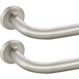 Wrap Around Curtain Rods 2 Pack for 84 to 134 Inches Windows, 1" Heavy Duty Room Darkening Drapery Rod with Sturdy Aluminum Base, Wall Mounted Ceiling Mounted Curved Curtains Rod, Brushed Nickel