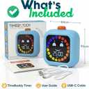 Digital Visual Timer for Kids - Rechargeable, Silent Count Up/Down for Calmer Routines - 99 Min Countdown Kids Timer for Classroom, Home & Therapy - Builds Focus & Independence