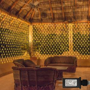 20Ft x 13Ft Net Lights Outdoor Mesh Lights Plug in with Remote, 720 LED Net Light IP68 Fully Waterproof for Party Garden Backyard Wall Bush Decor (Warm White)