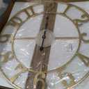 Large Wall Clock Gold Clocks for Living Room, 24 Inch Decorative Wall Clocks Battery-Operated, Modern Metal Round Clock Silent Non Ticking for Kitchen Mantel Bedroom Office Decor, Arabic Numerals