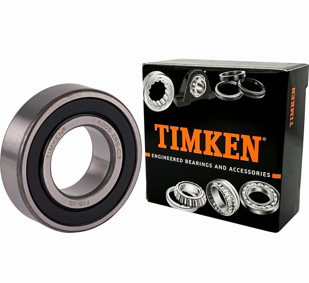 2PACK TIMKEN 6205-2RSC3 Double Rubber Seal Bearings 25x52x15mm Pre-Lubricated and Stable Performance and Cost Effective Deep Groove Ball Bearings