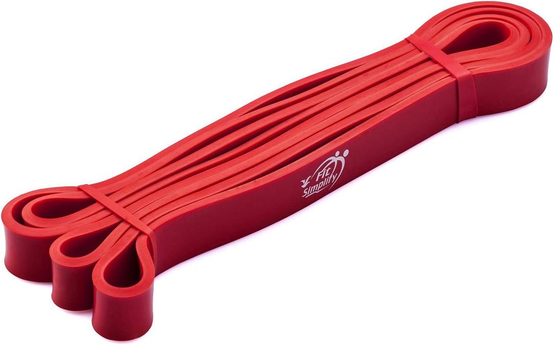 Fit Simplify Pull Up Assist Resistance Bands for Fitness, Physical Therapy, Stretching, Mobility and Exercise (Red)