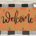 Hello-Pumpkin-Welcome-Doormat Artificial Coir Welcome Mat Fall Door Mat Harvest-Festival Front Door Mat for Entrance 17 x 29 Inch