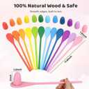 LovesTown 24PCS Egg Spoon Race Game Set for Easter Party Favors, Relay Race Wooden Egg Balance Carnival Games for Kids & Family Activity Holiday Hunt Game Outdoor Lawn Games