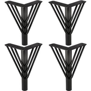 Osring 12 Inch Furniture Leg Black Triangle Shaped Hairpin Furniture Table Feet 4pcs, Heavy Duty Metal Coffee Table Legs for Sofa Dresser Cabinet