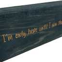 Inspirational Solid Wood Sign/Plaque, Made in USA, Office Desk Decor Gifts (Black, I'm Only Here Until I Win The Lottery)