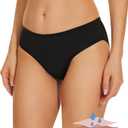 Period Swimwear Leakproof Bikini Swim Bottoms Proof Menstrual Bathing Suit Bottoms for Teens Girls Women M Black - Low Waisted