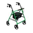 Aluminum Lightweight Folding 4-Wheel Rollator in Green