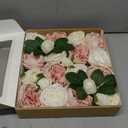 Ling's moment Artificial Flowers Silk Austin Roses Silk Flowers Artificial Roses w/Stem for Wedding Bouquets Centerpieces Party Home Decoration