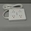 Surge Protector Power Strip 6Ft Flat Extension Cord, 8 Outlets with 4USB Ports,1350 Joules Protection, Ideal for Office, Home, White