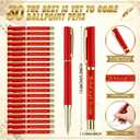 AmazingSpark 30 Set Graduation Gifts Bulk Class of 2026 Metal Ballpoint Pens Acrylic Keychains with Tassels and Congrats Greeting Cards Grad Party Favors for Teacher Student School Supplies (Red)