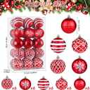 Christmas Ornaments Balls - 30PCS 2.4 Inch Shatterproof Plastic Christmas Balls Sets, Red Small Christmas Tree Ball Hanging Ornaments for Holiday Wreath Party Christmas Tree Decor (F)
