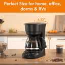 Electactic 5-Cup Programmable Drip Coffee Maker, a compact coffee machine with a digital clock and 24-hour programmable timer, featuring Auto Shut-Off, and a Removable Filter Basket for Home & Office.