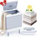 [Truly Upgrade Foldable] Luxury Towel Warmer, 35L Extra Large Towel Warmer Bucket Fits 4 Oversized 40"x70"Towels, Fast Heat Portable Blanket Heater for Bathroom Spa PJs &More, Pear White