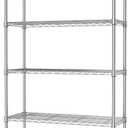 Auslar 4-Shelf Storage Shelves with Casters Heavy Duty 4 Tiers Rolling Cart Utility Racks Adjustable Wire Metal Shelving, Chrome