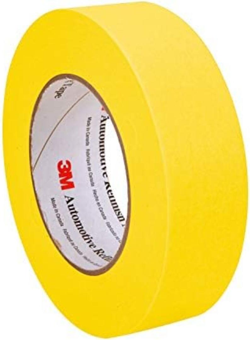 3M Automotive Refinish Masking Tape, 36 mm x 55 m, Yellow, 24 Pack  High-Performance Tape for Precise Auto Painting and Detailing