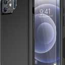Diverbox for iPhone 12 case [Shockproof] [Dropproof] [Tempered Glass Screen Protector],Heavy Duty Protection Phone Case Cover for Apple iPhone 12 (12-Black-3in1)