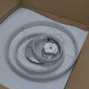 D31.5 3 Rings Modern LED Chandelier Silver Dimmable LED Pendant Light with Remote Control Circular Flush Mount High Ceiling Light for Dining Room Living Room Bedroom Foyer(3000K-6500K, H71)