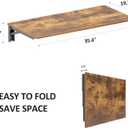 Need Wall Mounted Desk - Heavy Duty Folding Work Table Length 36" Width 20"/Small Space Hanging Desk Perfect Addition to Home/Office/Kitchen & Dining Room Rustic Brown AC15-9050FG-ND, L36" * W20"