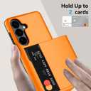 Qinmay Compatible with Samsung Galaxy S26+ / S26 Plus Case Wallet,Built-in Card Holder,Dual Layer Shockproof Hidden Card Slot Slim Wallet Phone case for Galaxy S26 Plus 6.7"Orange