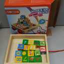 Atoylink ABC Wooden Building Blocks for Toddlers 1-3, 30 Pcs Alphabet & Number Stacking Toys with Storage Pull Toy Car Learning & Education Montessori Toys for 1 2 3 Year Old Baby Boy Girl Gifts