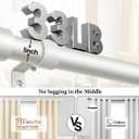 KAMANINA White Curtain Rod 32 to 144 Inch (2.6-12 Feet), 1 Inch Heavy Duty Curtain Rods for Windows, Modern Adjustable Drapery Rods with End Cap (32"-144")