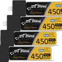 4pcs BT2.0 450mAh 1S Battery HV 3.8V 95C FPV Lipo Battery with BT 2.0 Connector for FPV Tiny Whoop 1S Brushless Whoop Drone