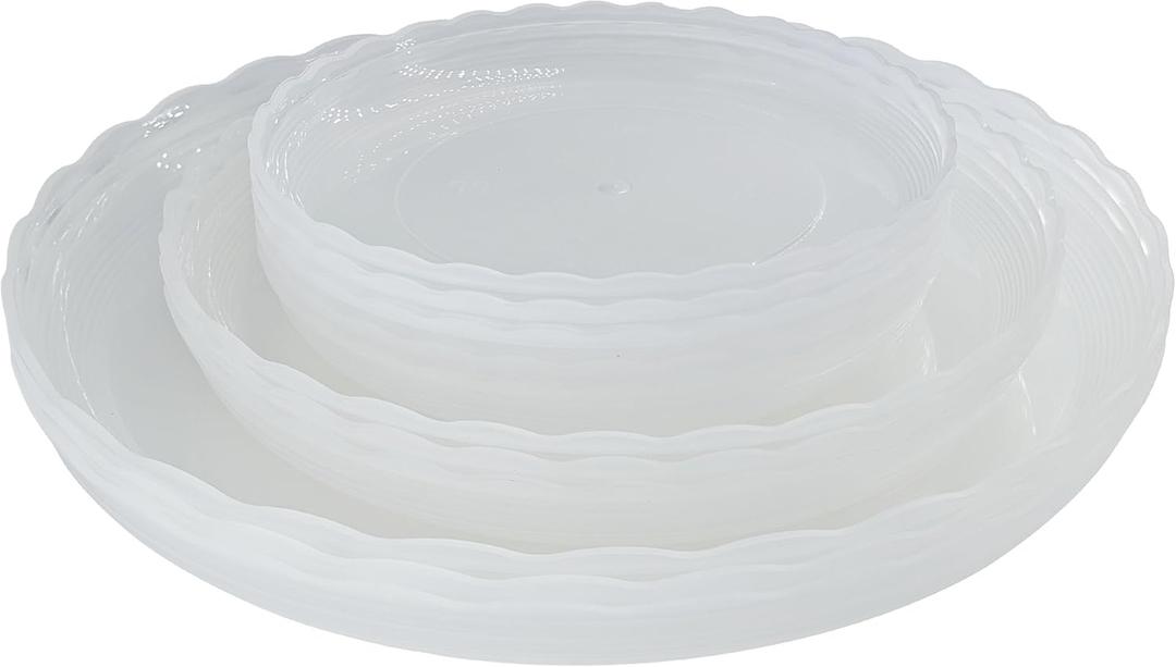 ECOESPTI 12Pcs Clear Plant Saucer, 6 8 10 Inch Durable Plastic Plant Tray, Round Plant Pot Saucers, Drip Tray for Indoor and Outdoor Garden, Clear