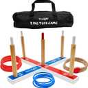 Yes4All Ring Toss Wall Game/Indoor & Outdoor Game for Adults, Camping, Party (F. Natural wood)