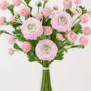 Dolicer Real Touch Ranunculus Artificial Flowers, 12Pcs 18 Inch Fake Peonies Artificial Flowers, Pink Faux Flower for Vase Faux Peony Bulk for Home Table Wedding Bridal Bouquet Decor