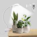 Grow Lights for Indoor Plants Full Spectrum, Clip On Plant Light for Small Plants, Plant Lamp with Adjustable Gooseneck, 4/8/12H Timer, 3 Color Adjustable & 10 Dimmable Brightness, Remote Control