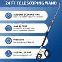 LidoDola 24FT Telescoping Pressure Washer Wand Kit - Extension Pole, Gutter Cleaner, Brush & 5 Nozzles for Roof, Deck, Vehicle, Sidings