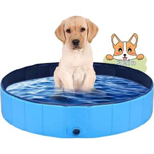 PJZP Dog Pool Foldable pet Pool Dog Swimming Pool Portable Suitable for Indoor and Outdoor use (32x8in)