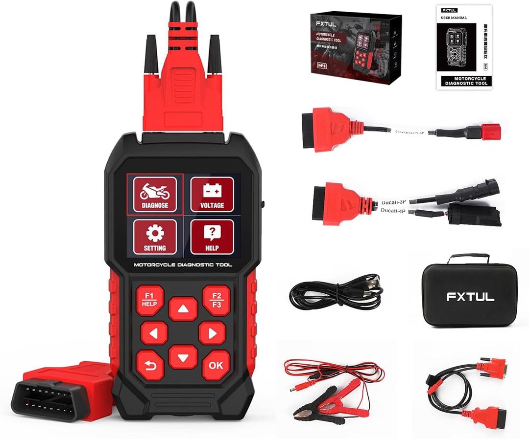 Motorcycle Diagnostic Tool,M4 Motorcycle Diagnostic, Test & Measurement Tools,Multi-System Code Readers & Scan Tools Compatible for Ducati-3P/4P,Generation IV-6P Special with Oil Service Reset,etc.