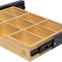 Under Desk Bamboo Drawer with U-Shaped Hollow Panel to Pull Out, 13'' Long & 9.5'' Deep Adjustable Space Storage Organizer for Sit Stand Workstation