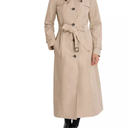 London Fog Womens Single Breasted Long Trench Coat with Epaulettes and Belt, BR khaki (Medium)